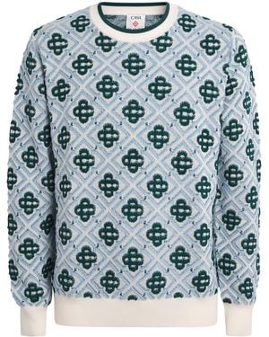 CASABLANCA Wool Monogram Jumper - Blue
