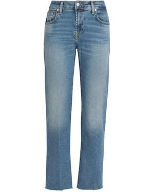 7 For All Mankind Calie High-Rise Straight Jeans - Blue