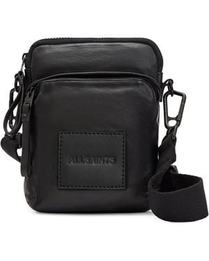 AllSaints Leather Falcon Cross-Body Bag - Black