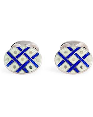 Deakin & Francis Sterling Fancy Pattern Cufflinks - Blue