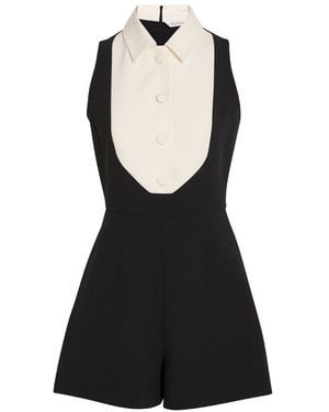 Max Mara Stretch-Sable Tuxedo Playsuit - Black