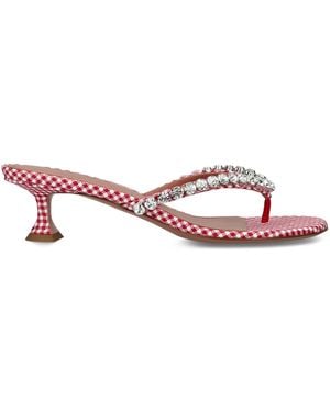 AMINA MUADDI Embellished Gigi Thong Sandals 45 - Pink