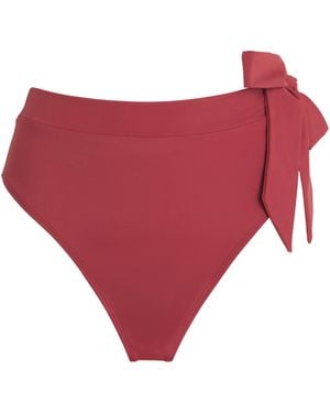 Away That Day Tahiti High-Rise Bikini Bottoms - Red