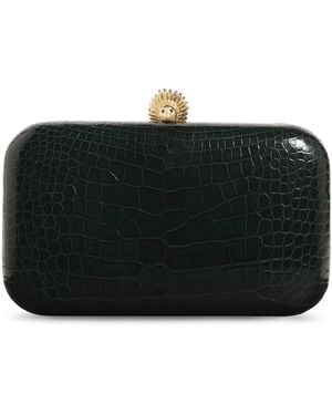 Ethan K Crocodile Leather Clutch Bag - Black
