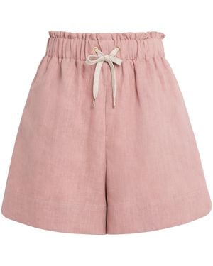 Eleventy Linen Drawstring Shorts - Pink