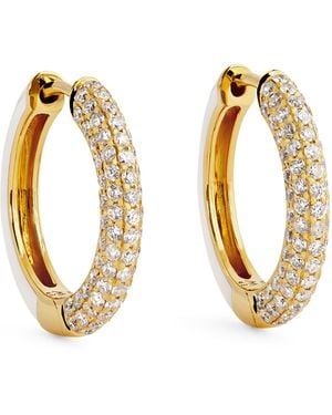 Emily P. Wheeler Diamond And Enamel Duo Hoop Earrings - Metallic