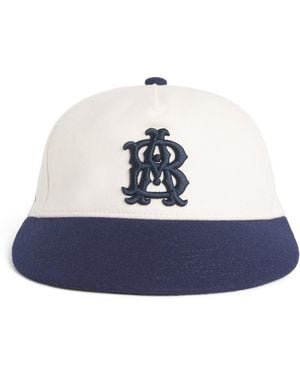 About Blank Wool-Blend Contrast Monogram Cap - Blue