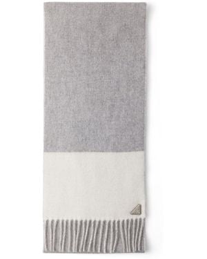 Prada Cashmere Logo Scarf - Grey