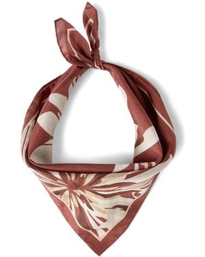 Brunello Cucinelli Silk Floral Scarf - Red