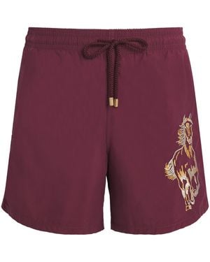 Vilebrequin Embroidered Motu Swim Shorts - Purple