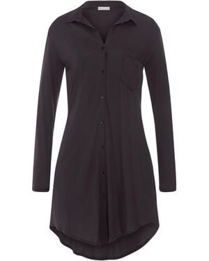 Hanro Modal Grand Central Shirt Pyjama Nightdress - Blue