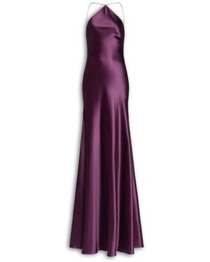 Alaïa Silk Curved Maxi Dress - Purple