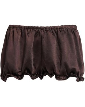 Skims Satin Bloomer Shorts - Brown