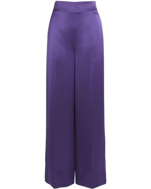 JOSEPH Satin Dijon Tailored Trousers - Purple