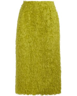 Carven Feathered Midi Skirt - Green