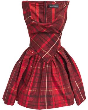 Vivienne Westwood Satin Tartan Sunday Mini Dress - Red