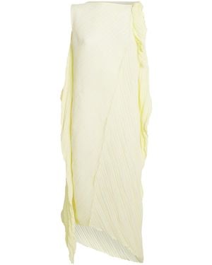 Issey Miyake Wrinkled And Twisted Midi Dress - Yellow