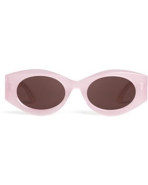 Alaïa Acetate Oval Sunglasses - Pink