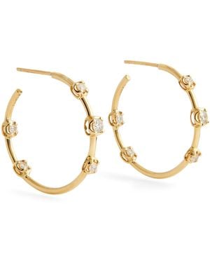 Jacquie Aiche And Diamond Sophia Hoop Earrings - Metallic