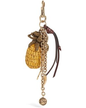 Chloé Raffia Pineapple Bag Charm - Metallic