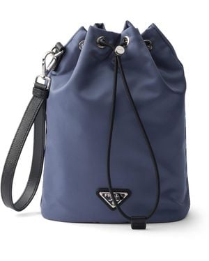 Prada Re-Nylon And Saffiano Leather Pouch - Blue