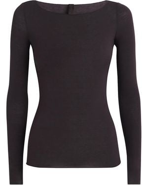Skims Sheer Modal Boat-Neck T-Shirt - Black