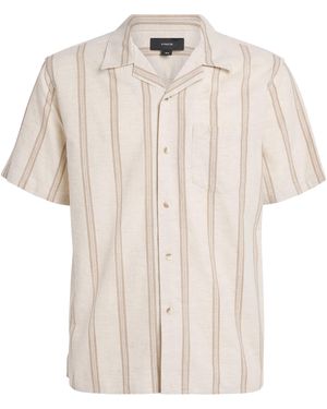 Vince Cotton-Hemp Stripe Shirt - White