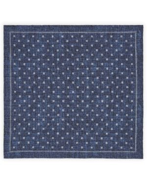 Eleventy Cotton-Wool Pocket Square - Blue