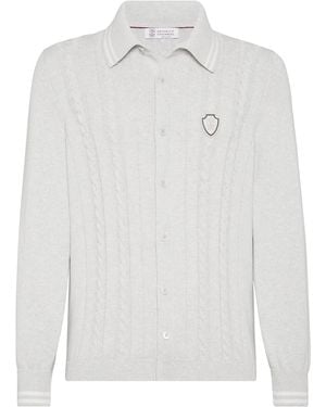 Brunello Cucinelli Cotton Logo Shirt - White