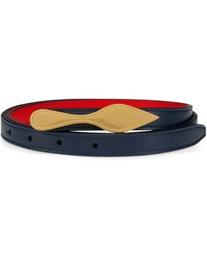 Christian Louboutin Bettina Leather Reversible Belt - Blue