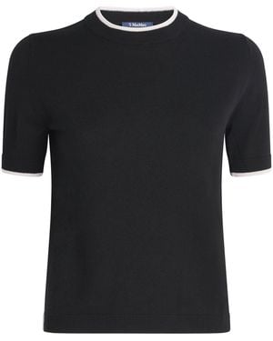 Max Mara Virgin Wool Contrast-Trim Jumper - Black