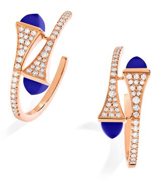 Marli New York Small, Diamond And Lapis Lazuli Cleo Hoop Earrings - Blue