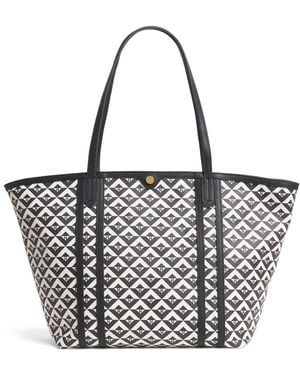Harrods Coated Canvas Geometric Tote Bag - White