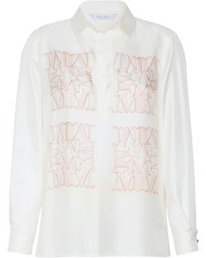 Max Mara Silk Monogram Shirt - White