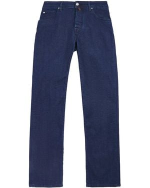 Jacob Cohen Crocodile Leather Patch Straight Jeans - Blue