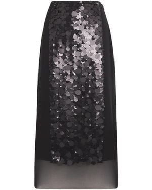 JOSEPH Chiffon Embellished Cambo Midi Skirt - Black