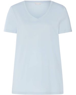 Hanro Cotton-Modal Short-Sleeve T-Shirt - Blue