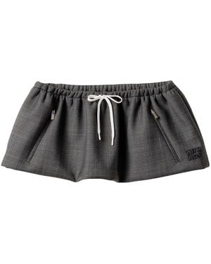 Miu Miu Prince Of Wales Check Mini Skirt - Black