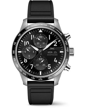 IWC Schaffhausen X Mercedes-Amg Titanium Pilot's Performance Chronograph Watch - Black