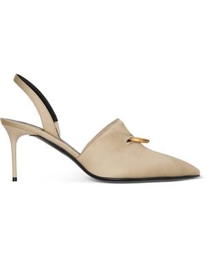 Balmain Pierced Slingback Heeled Mules 75 - White