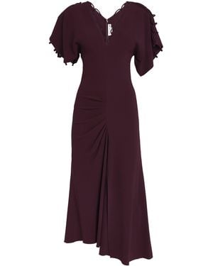 Victoria Beckham Satin Rouleaux Midi Dress - Purple