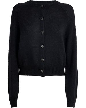 Doen Crystal-Button Petra Cardigan - Black