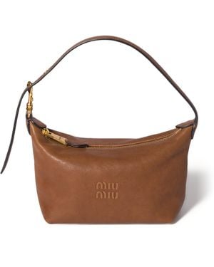 Miu Miu Nappa Leather Pouch - Brown