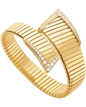 BVLGARI And Diamond Tubogas Bracelet - Metallic