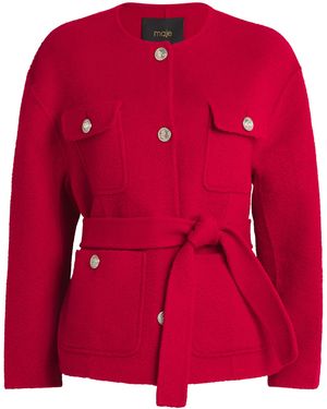 Maje Wool-Blend Double-Faced Jacket - Red