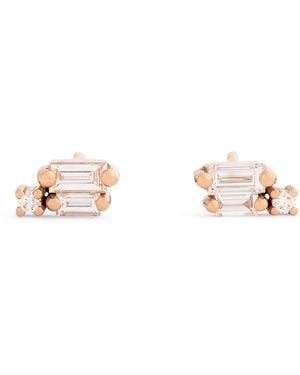 Suzanne Kalan And Diamond Bold Burst Stud Earrings - White