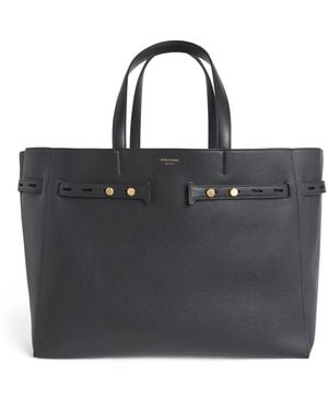Thom Browne Leather Cabas Tote Bag - Black