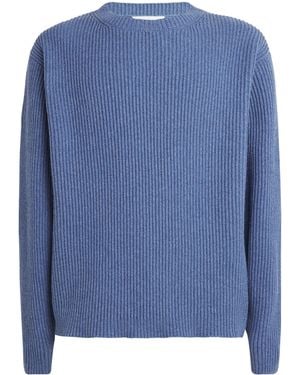 Commas Cotton-Wool Fisherman Rib Jumper - Blue