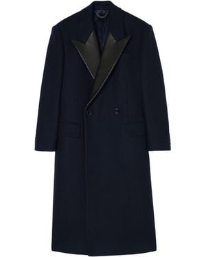 Burberry Wool Crathorne Tuxedo Coat - Blue