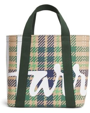 Harrods Mini Tartan Check Tote Bag - Green